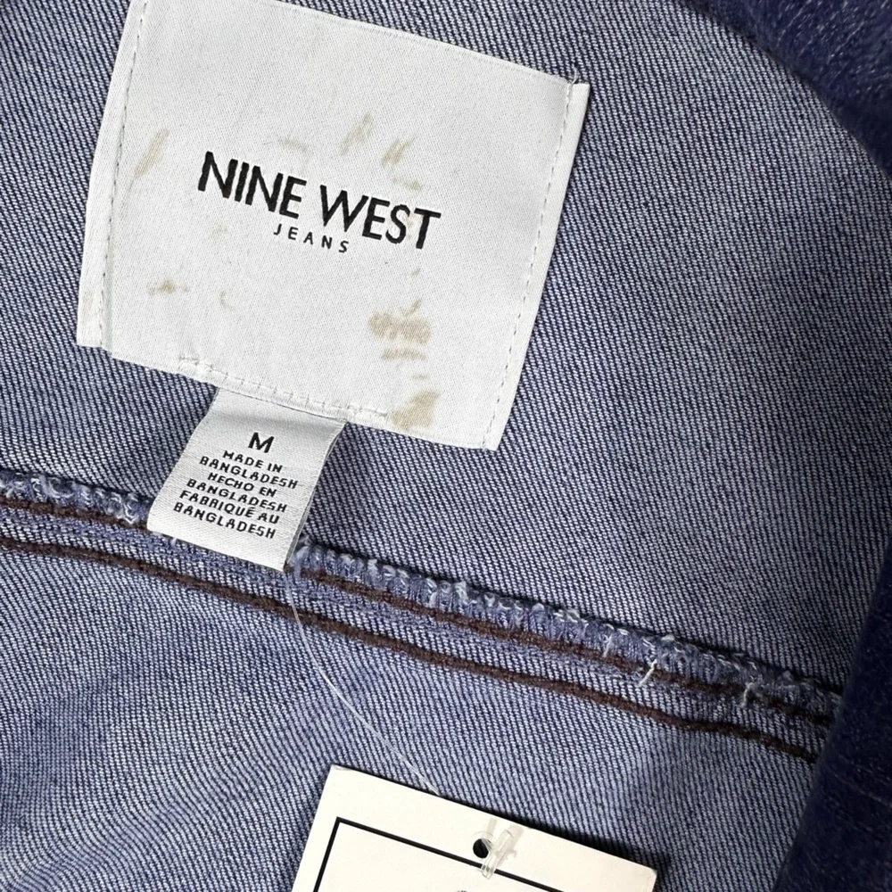 Nine West Women’s Dark Wash Stretch Denim Jacket Wize Medium NWT